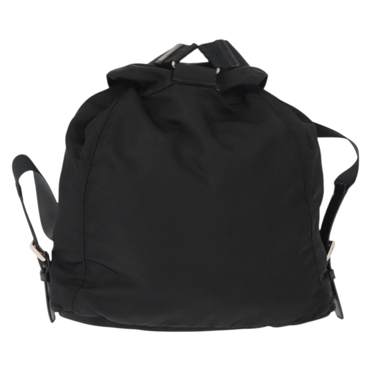 PRADA Backpack Nylon Black Silver Auth 121320