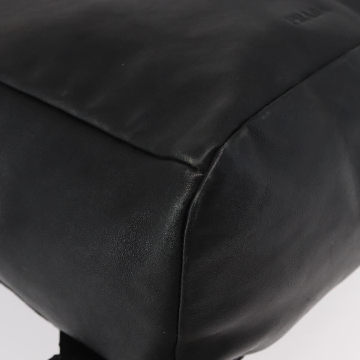 PRADA Backpack Leather Black Silver Auth 121332