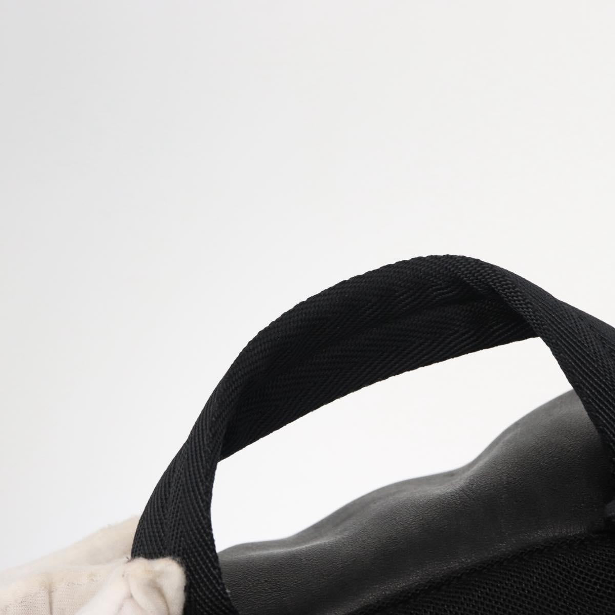 PRADA Backpack Leather Black Silver Auth 121332