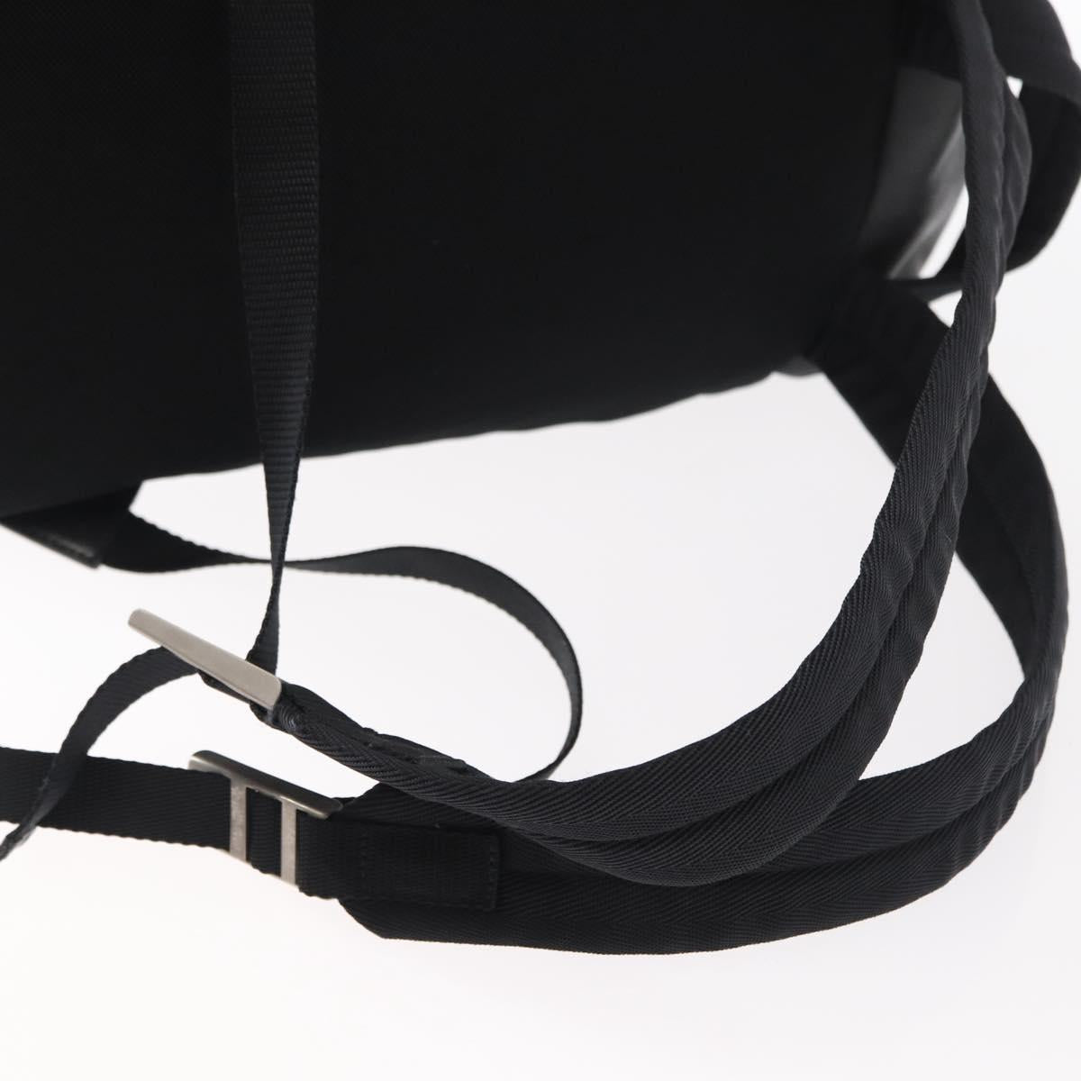 PRADA Backpack Leather Black Silver Auth 121332