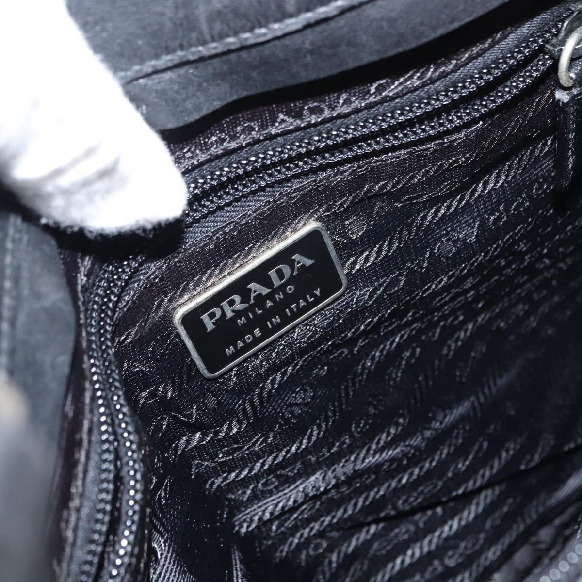 PRADA Shoulder Bag Leather Black Auth 121345