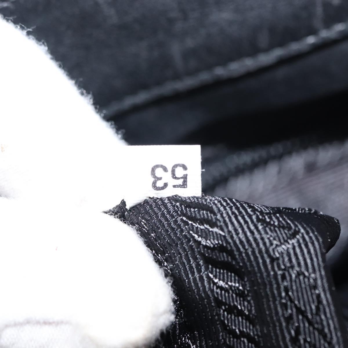 PRADA Shoulder Bag Leather Black Auth 121345