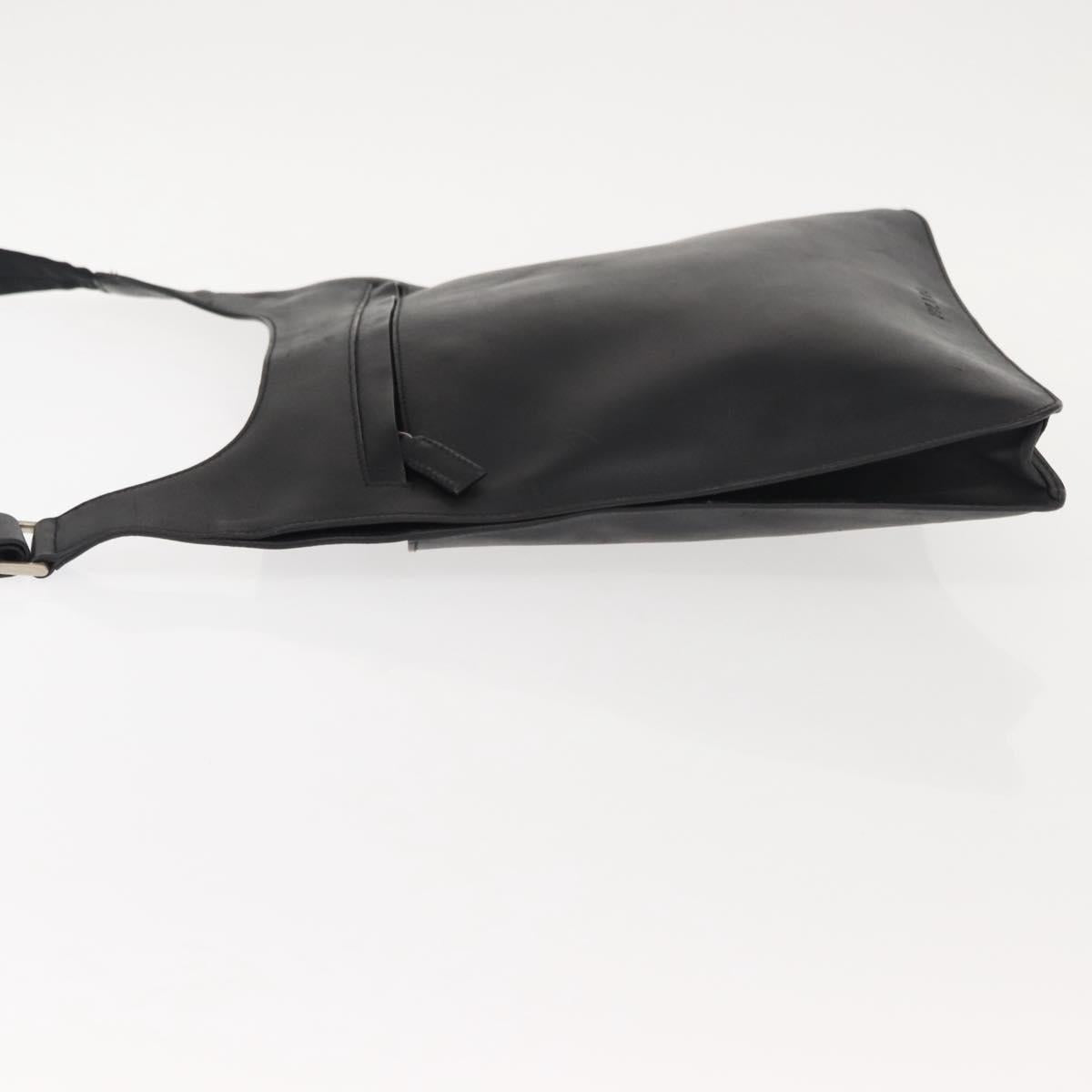 PRADA Shoulder Bag Leather Black Auth 121345