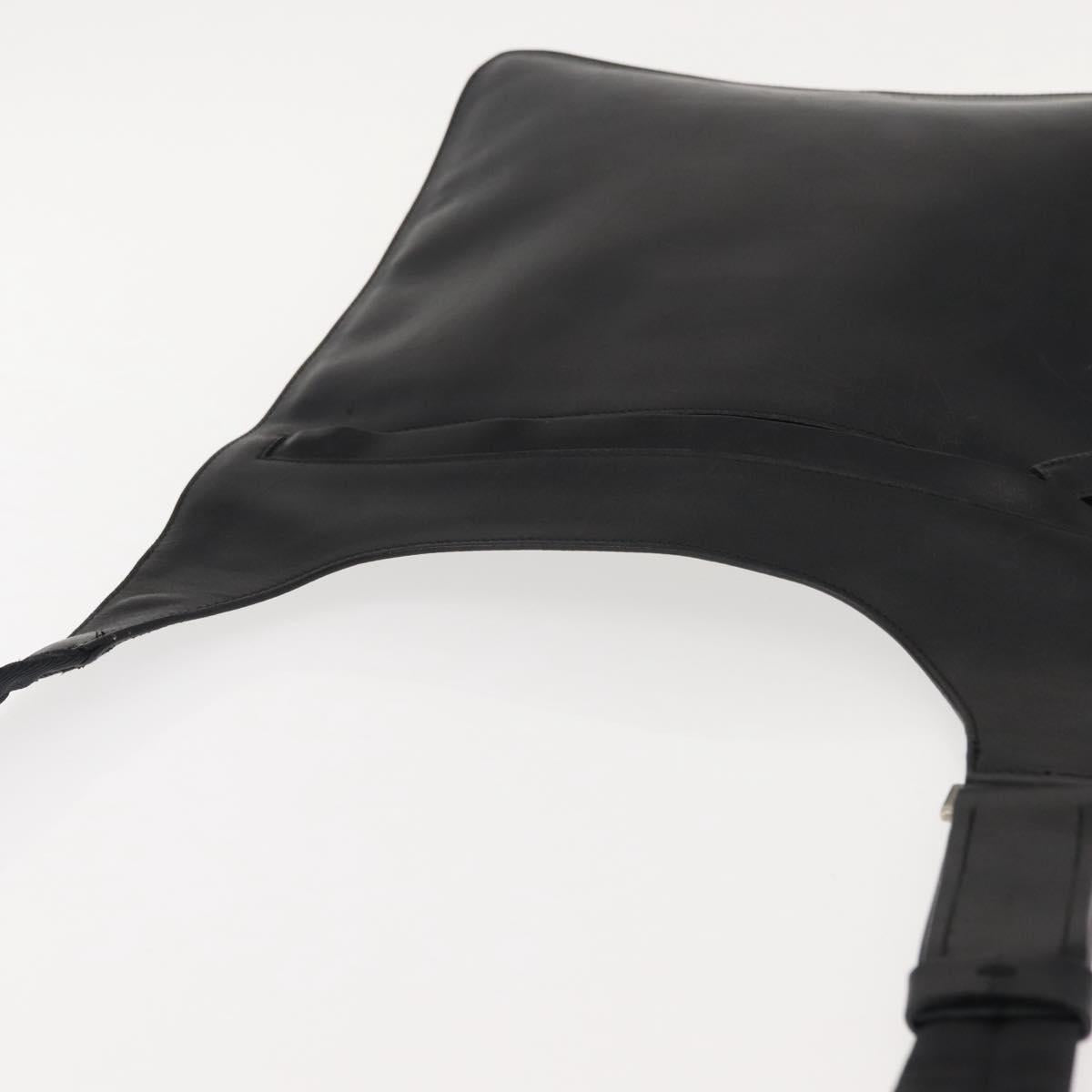 PRADA Shoulder Bag Leather Black Auth 121345