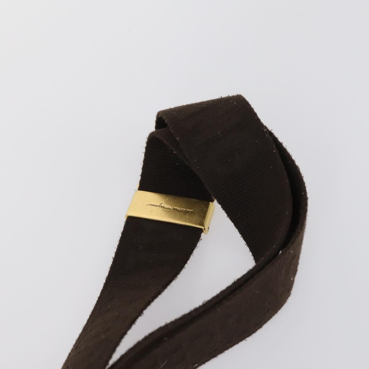 Salvatore Ferragamo Shoulder Bag PVC Nylon 2 Set Beige Black Auth 121346