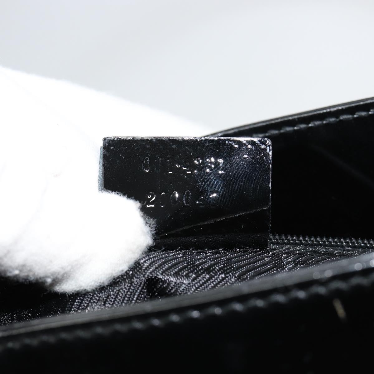 GUCCI Shoulder Bag Enamel Canvas Black Gold 001 4231 Auth 121347