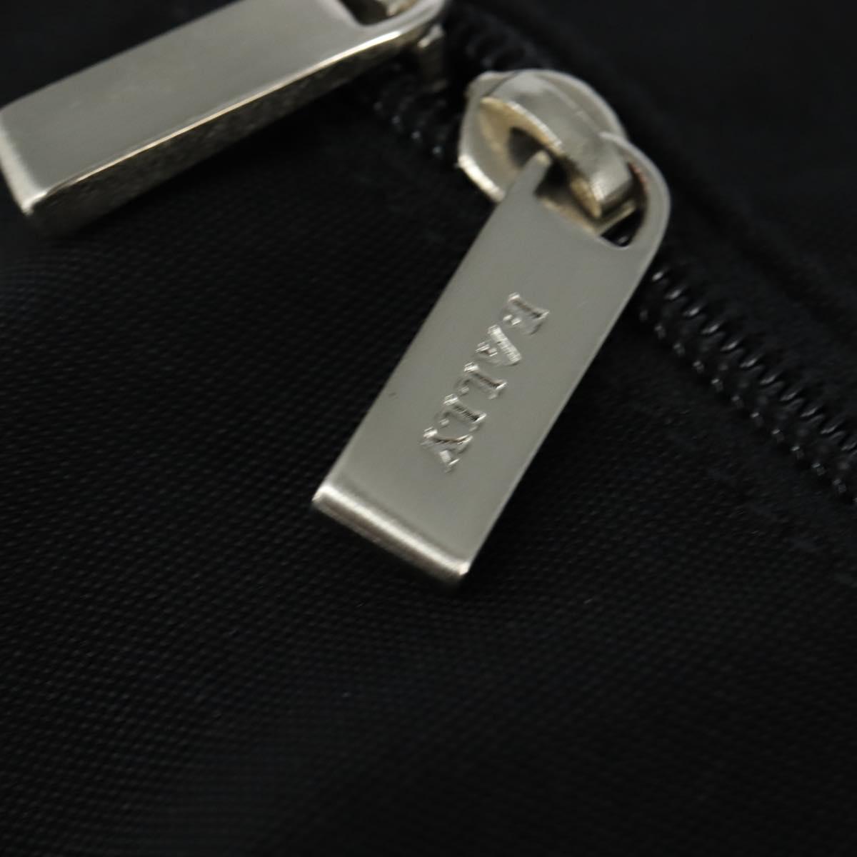 BALLY Boston Bag Nylon Leather 2way Black Silver gold Auth 121353