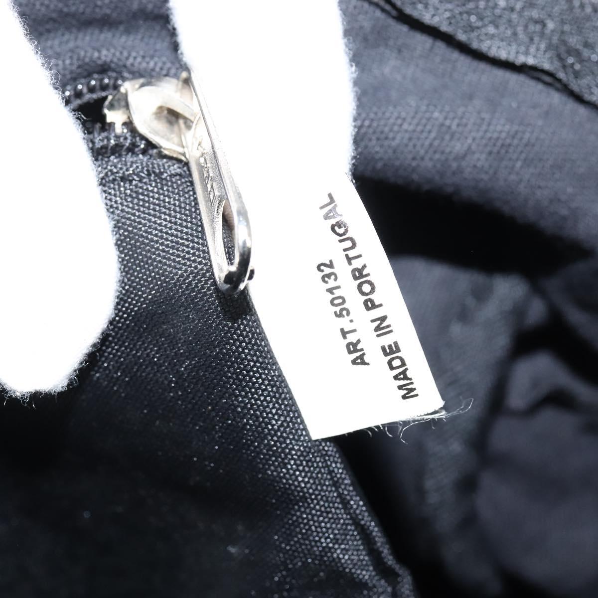 BALLY Boston Bag Nylon Leather 2way Black Silver gold Auth 121353