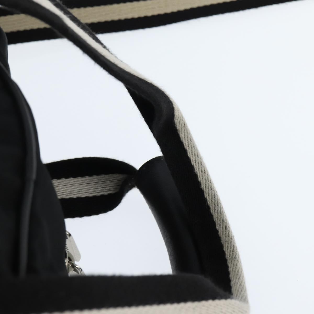 BALLY Boston Bag Nylon Leather 2way Black Silver gold Auth 121353