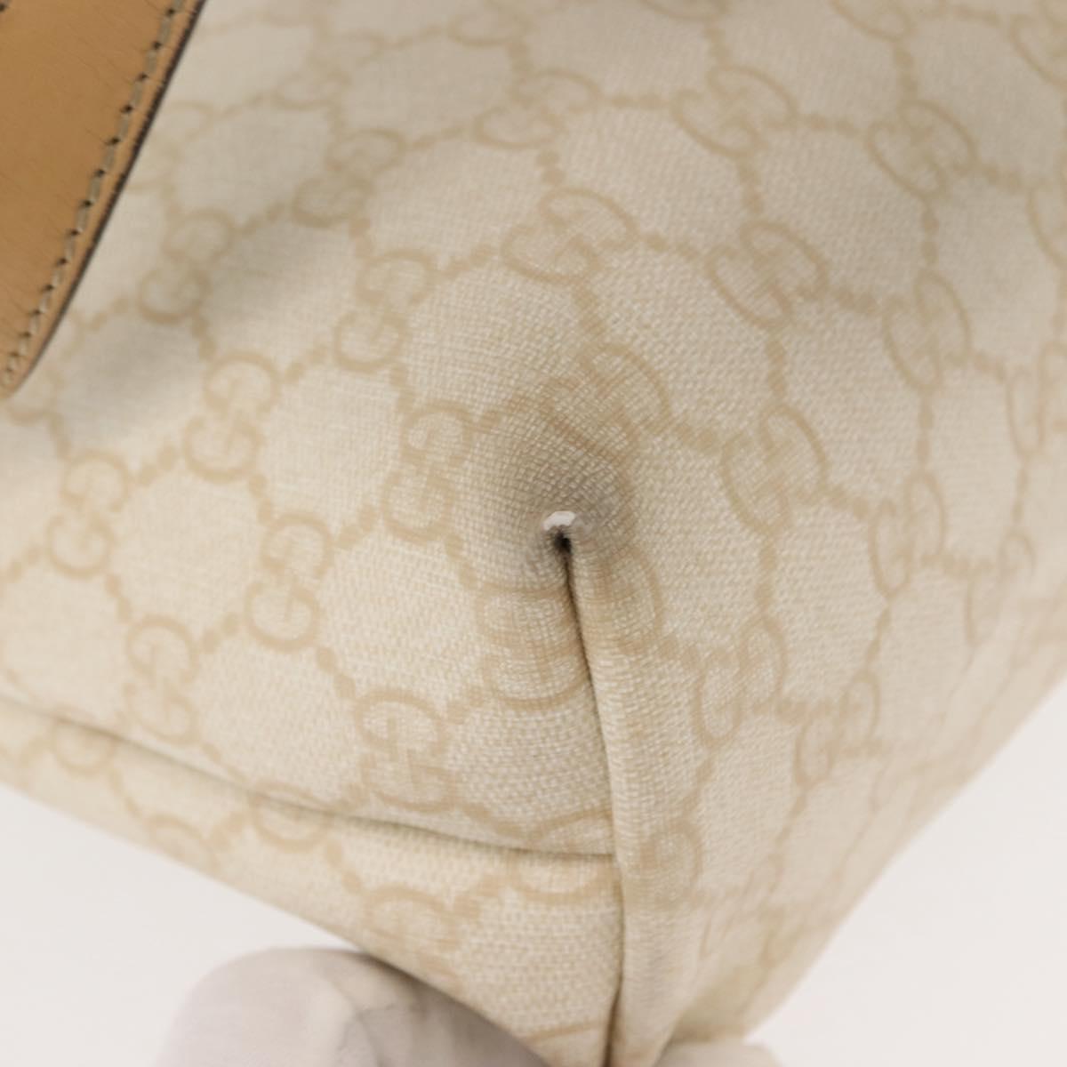 GUCCI GG Supreme Shoulder Bag PVC Beige Gold 211133 Auth 121363
