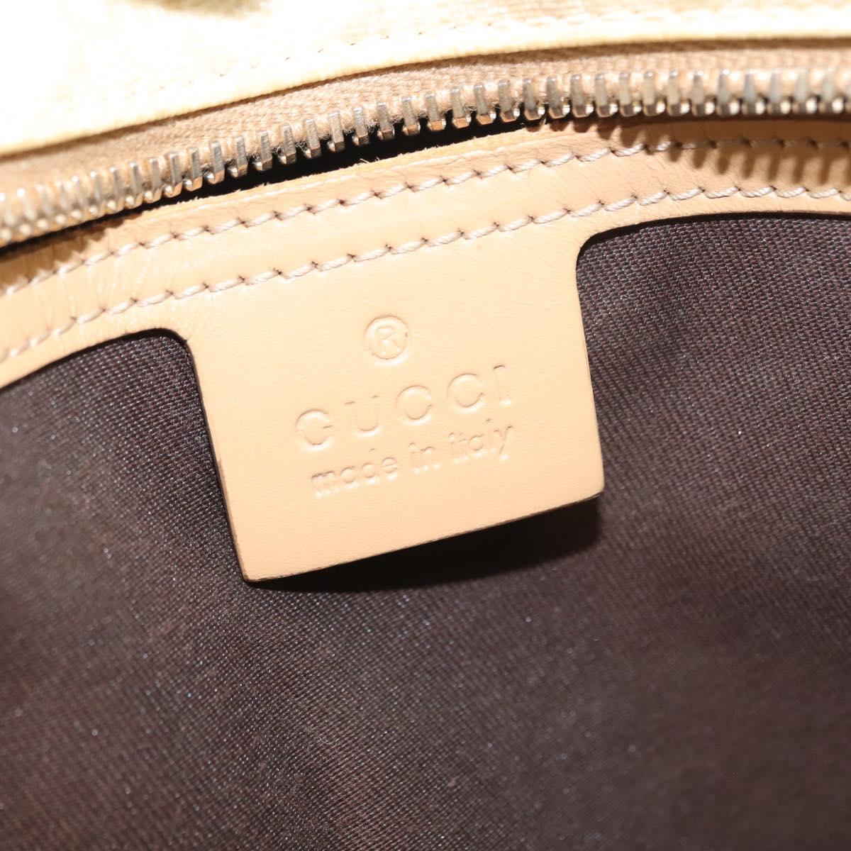 GUCCI GG Supreme Shoulder Bag PVC Beige Gold 211133 Auth 121363