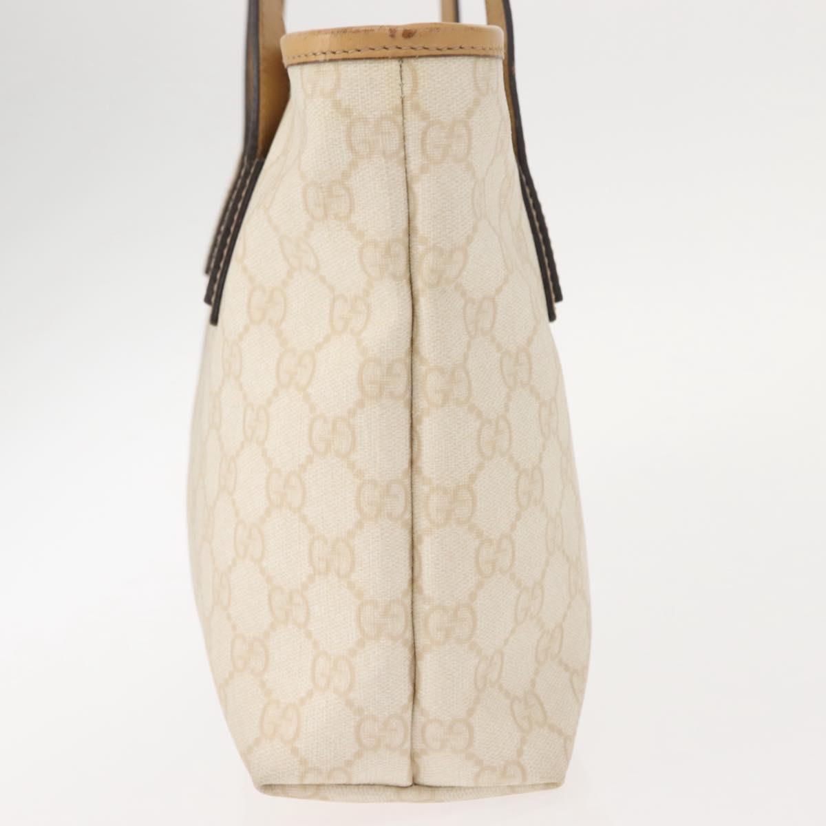 GUCCI GG Supreme Shoulder Bag PVC Beige Gold 211133 Auth 121363