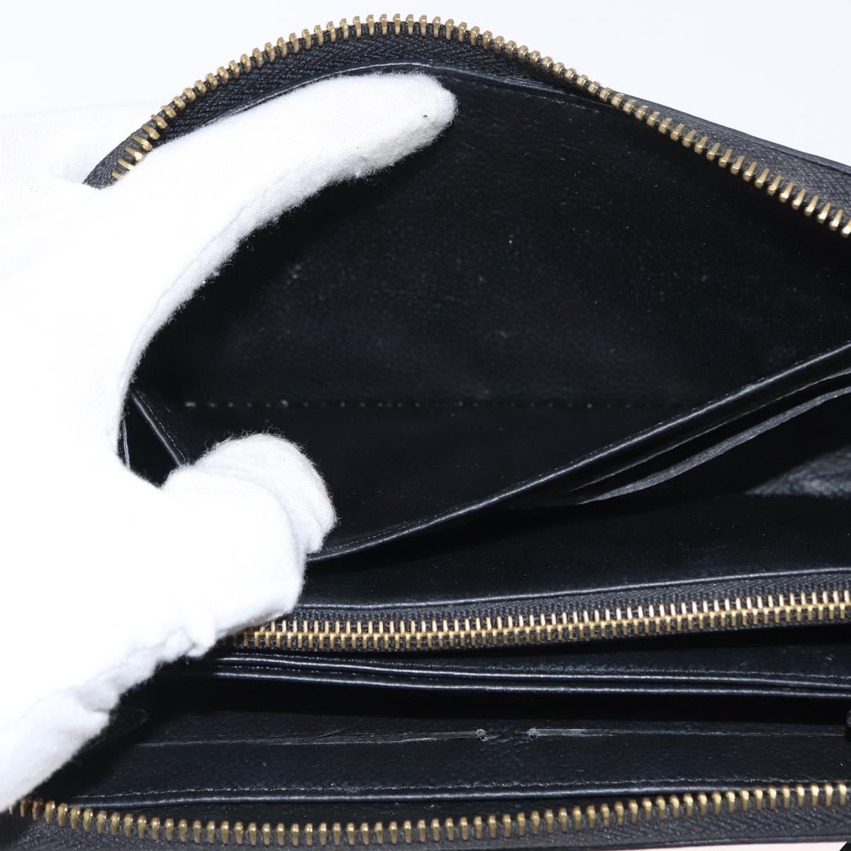 LOUIS VUITTON Monogram Empreinte Zippy Wallet Wallet Black M61864 LV Auth 121364