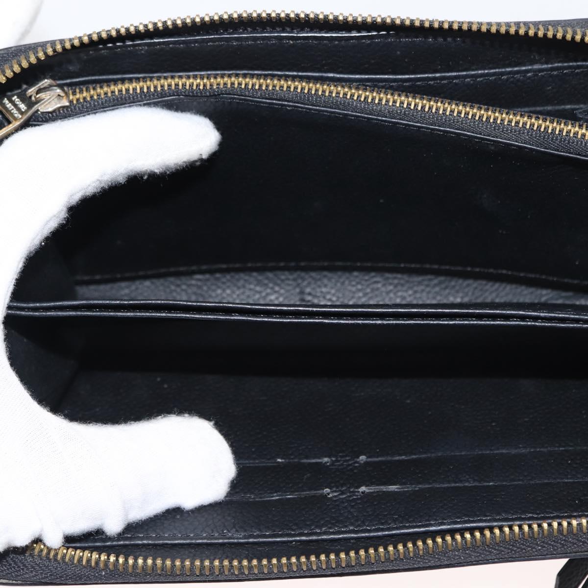 LOUIS VUITTON Monogram Empreinte Zippy Wallet Wallet Black M61864 LV Auth 121364