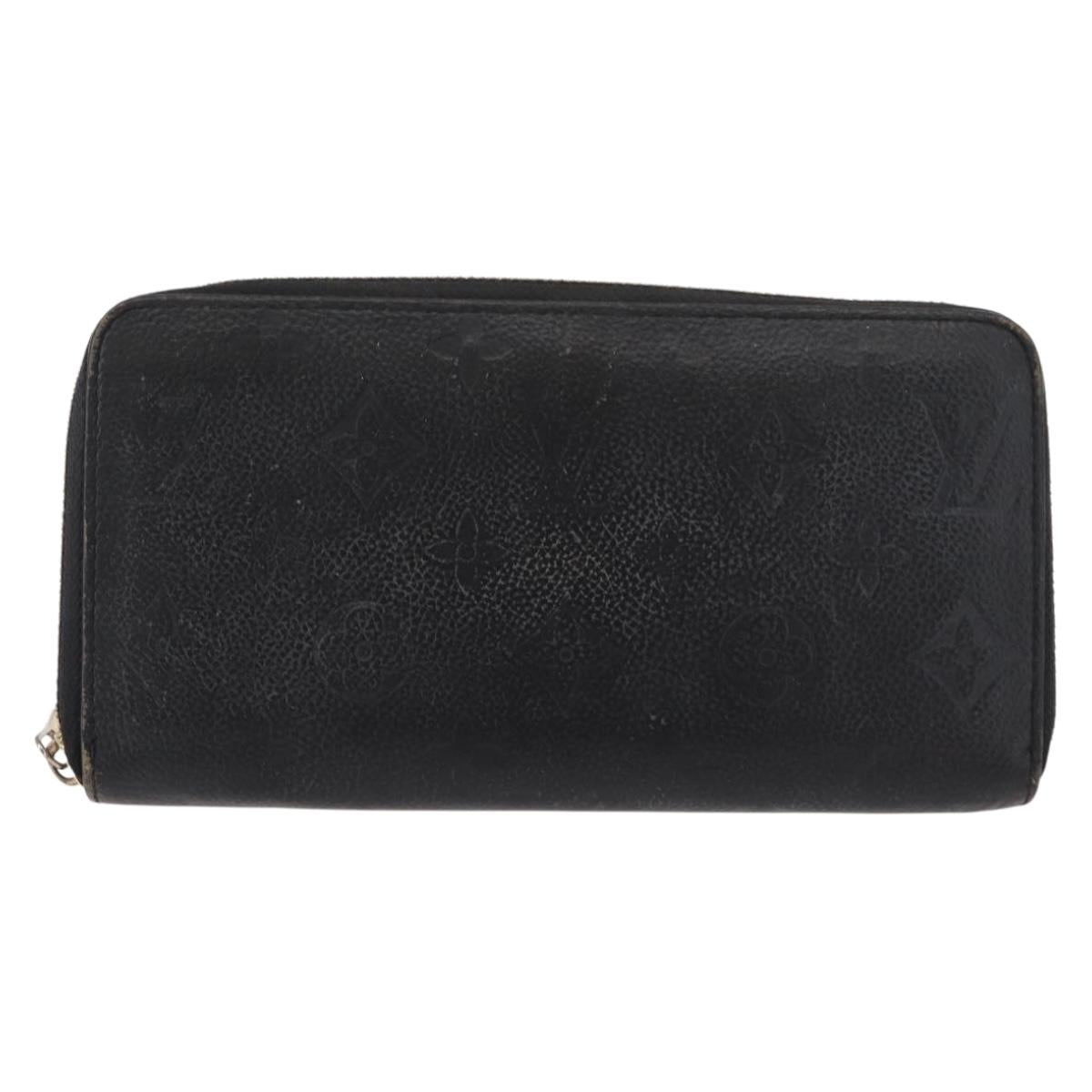 LOUIS VUITTON Monogram Empreinte Zippy Wallet Wallet Black M61864 LV Auth 121364