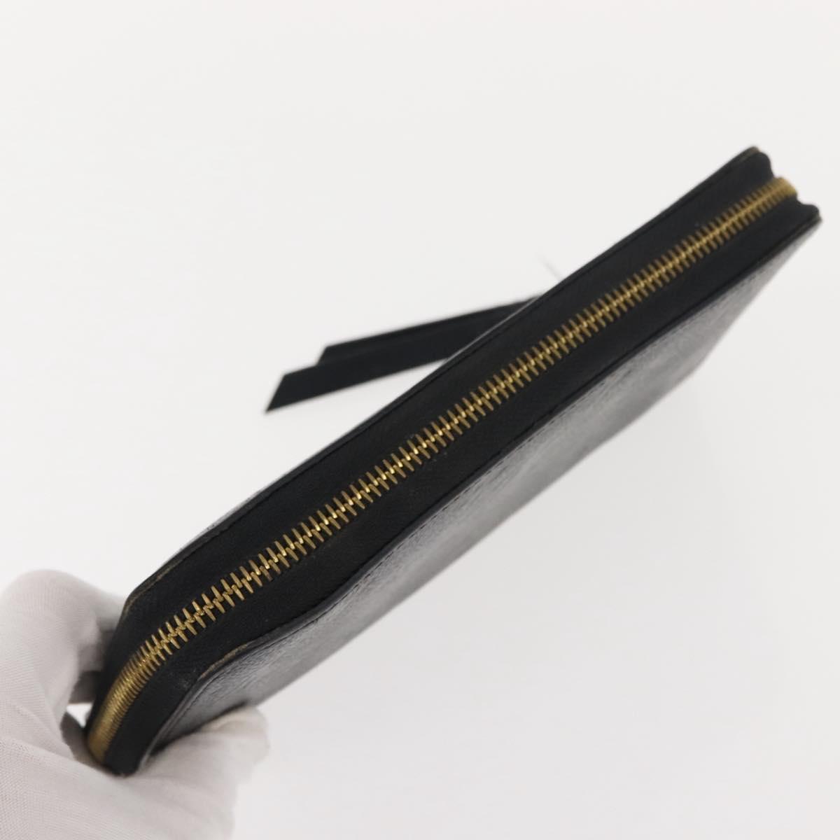 LOUIS VUITTON Monogram Empreinte Zippy Wallet Wallet Black M61864 LV Auth 121364