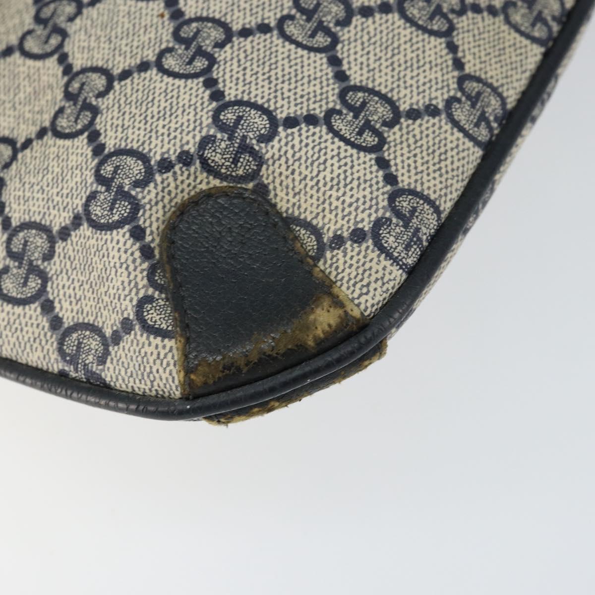 GUCCI GG Supreme Clutch Bag PVC Navy 89 02 075 Auth 121367