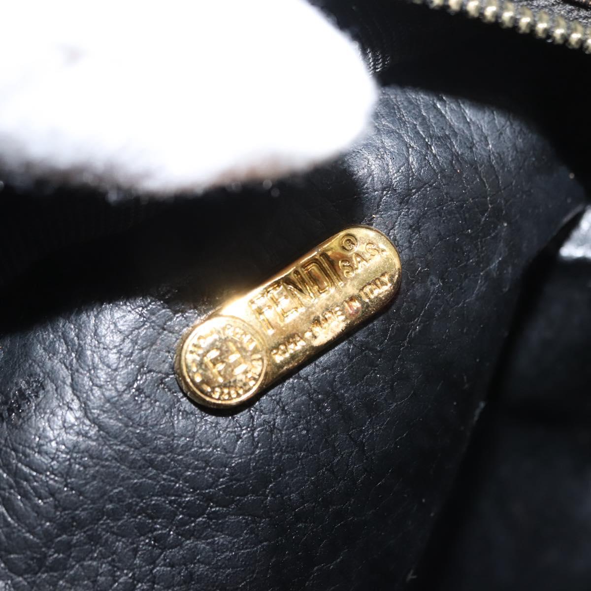 FENDI Zucca Canvas Pouch Black Brown Auth 121373