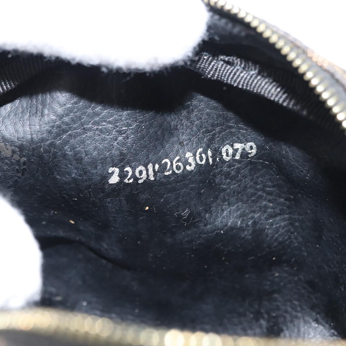 FENDI Zucca Canvas Pouch Black Brown Auth 121373