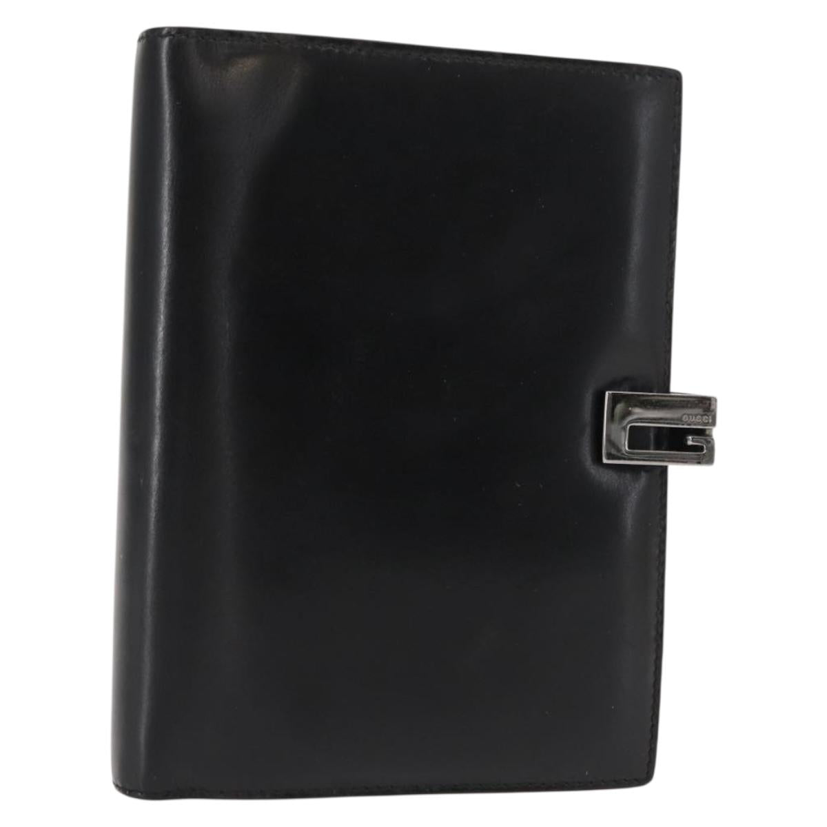 GUCCI Day Planner Cover Leather Black 031 2149 1015 Auth 121374