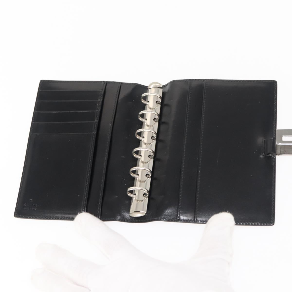 GUCCI Day Planner Cover Leather Black 031 2149 1015 Auth 121374