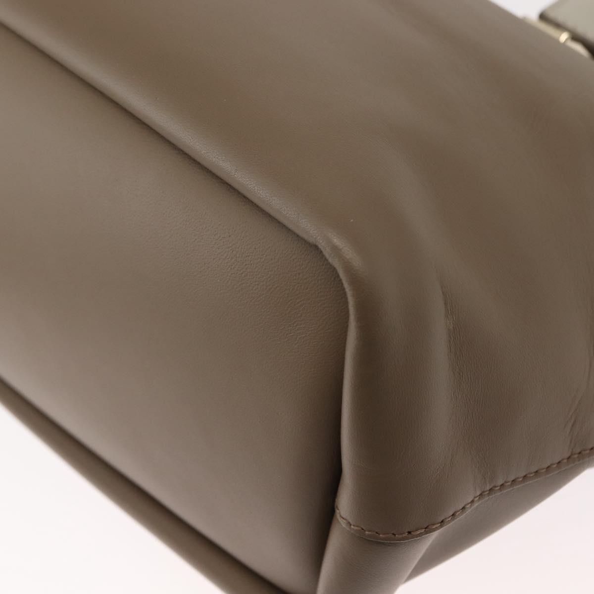 Chloe Bailey Hand Bag Leather 2way Gray Light Blue Auth 121377