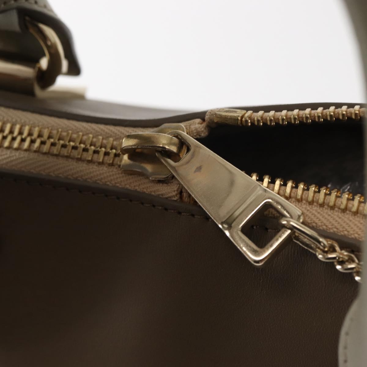 Chloe Bailey Hand Bag Leather 2way Gray Light Blue Auth 121377