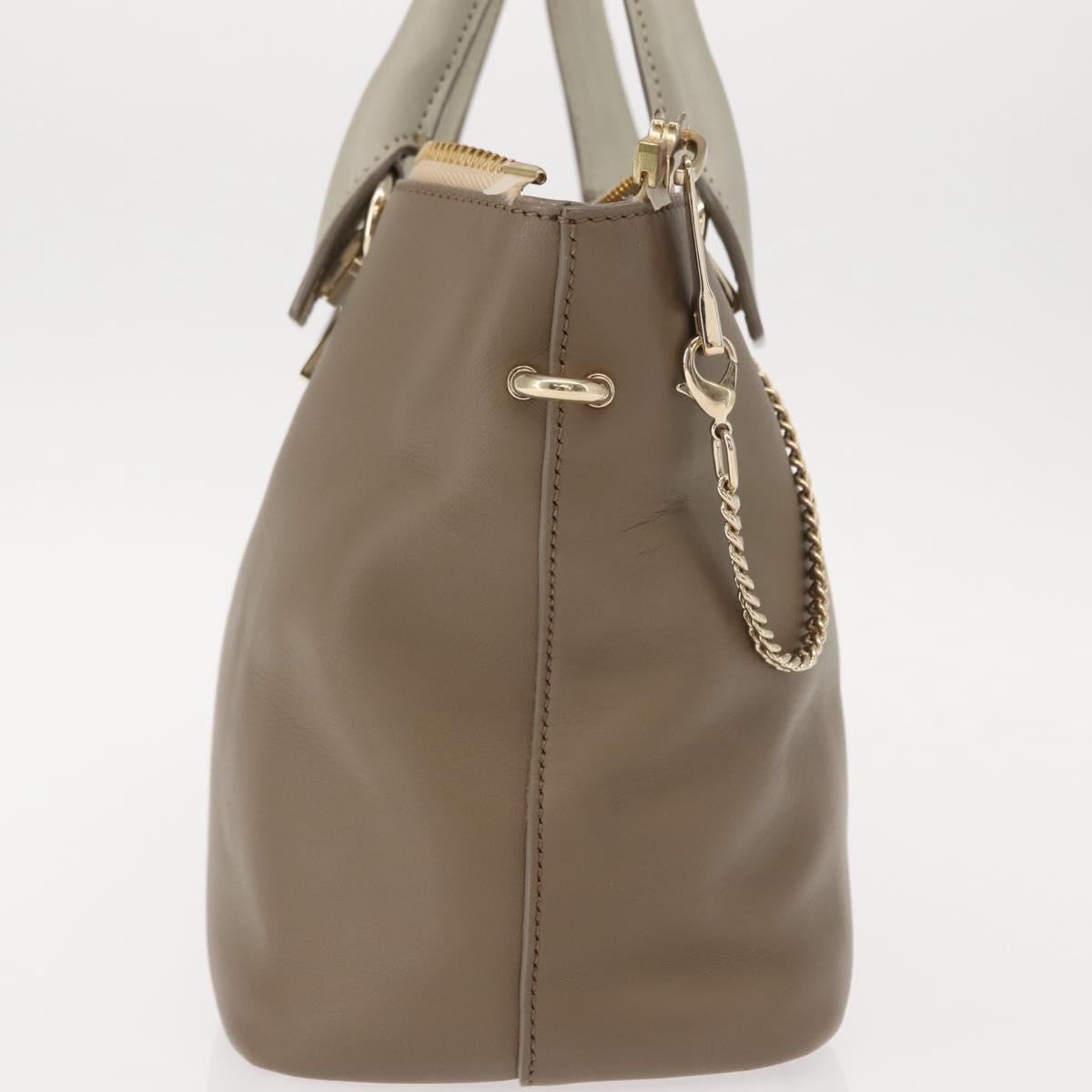 Chloe Bailey Hand Bag Leather 2way Gray Light Blue Auth 121377