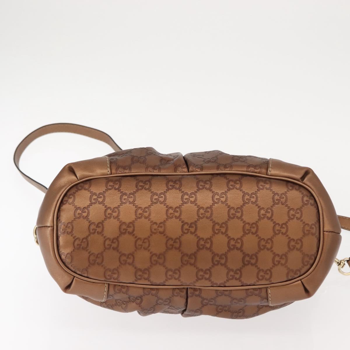 GUCCI GG Canvas Guccissima Bag Leather 2way Gold Metal brown 247902 Auth 121383