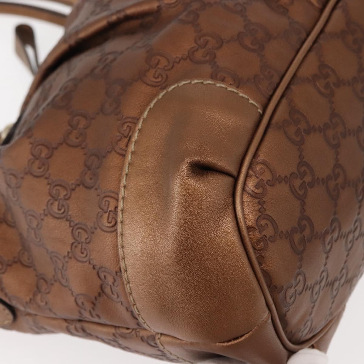 GUCCI GG Canvas Guccissima Bag Leather 2way Gold Metal brown 247902 Auth 121383