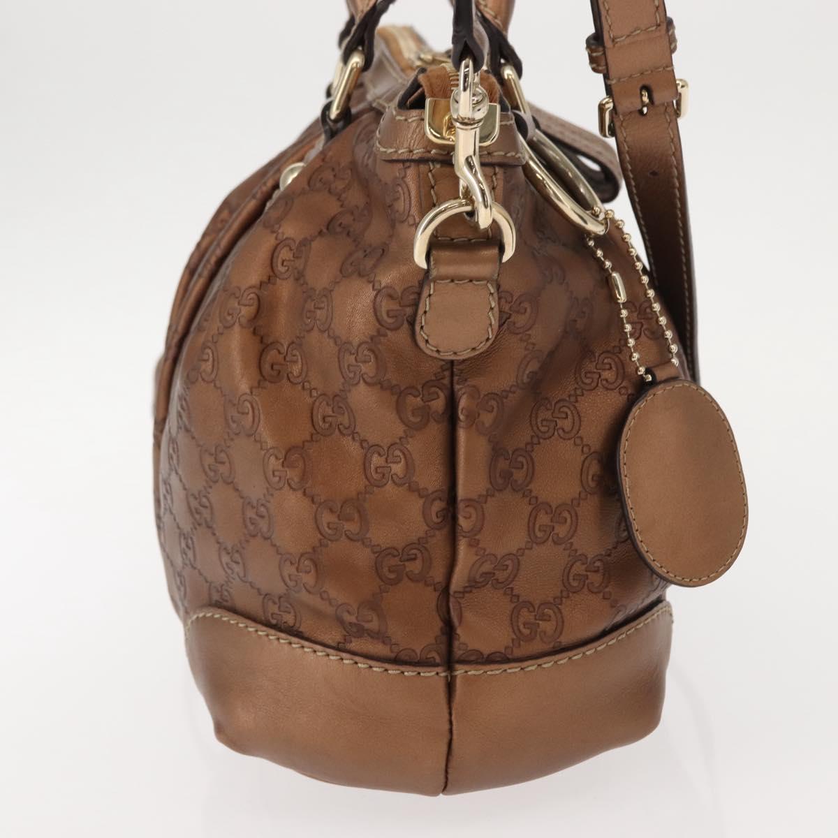 GUCCI GG Canvas Guccissima Bag Leather 2way Gold Metal brown 247902 Auth 121383