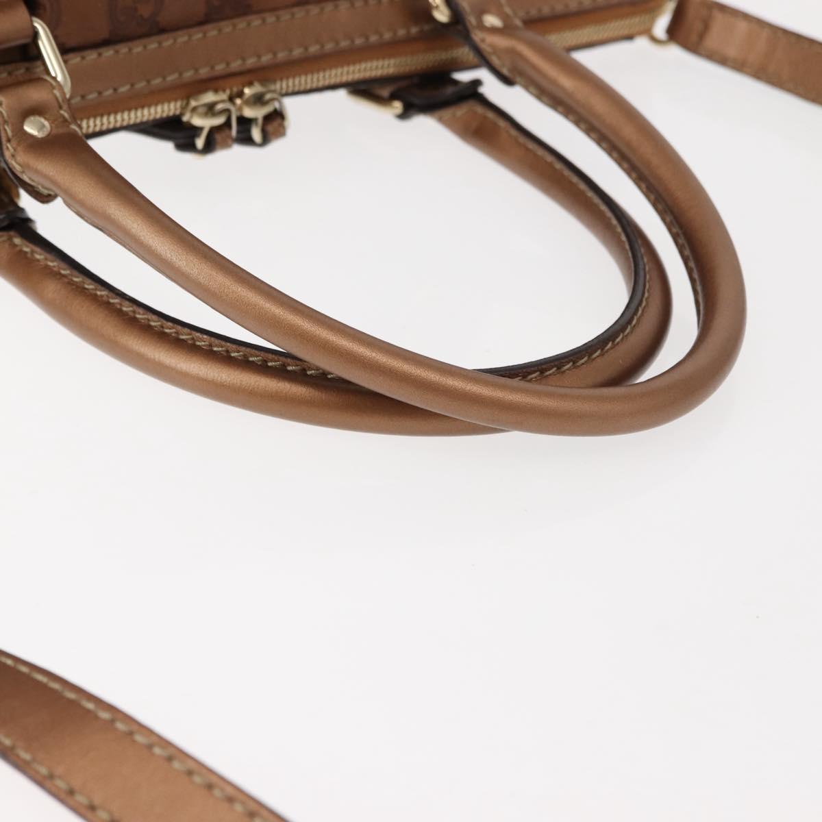 GUCCI GG Canvas Guccissima Bag Leather 2way Gold Metal brown 247902 Auth 121383