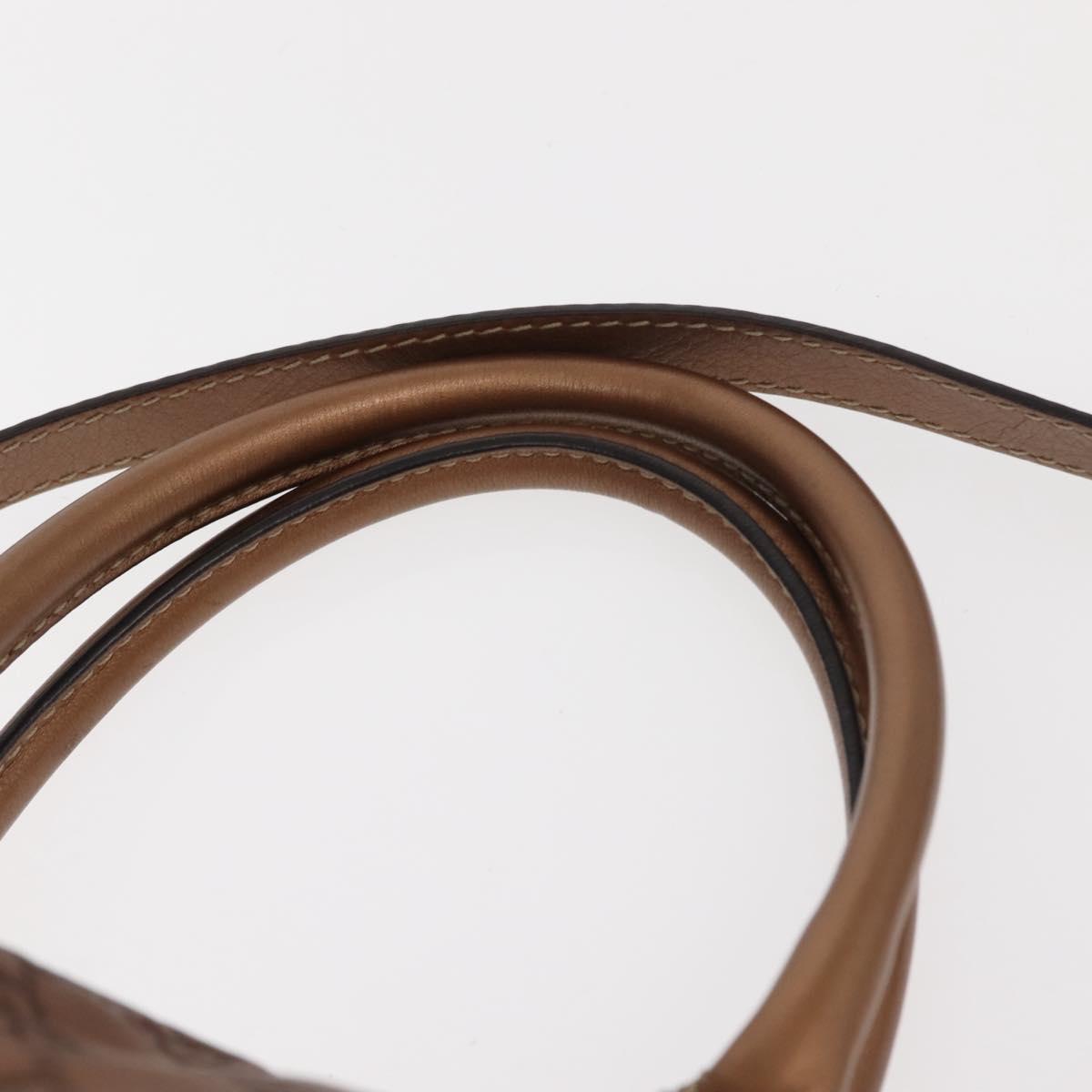 GUCCI GG Canvas Guccissima Bag Leather 2way Gold Metal brown 247902 Auth 121383