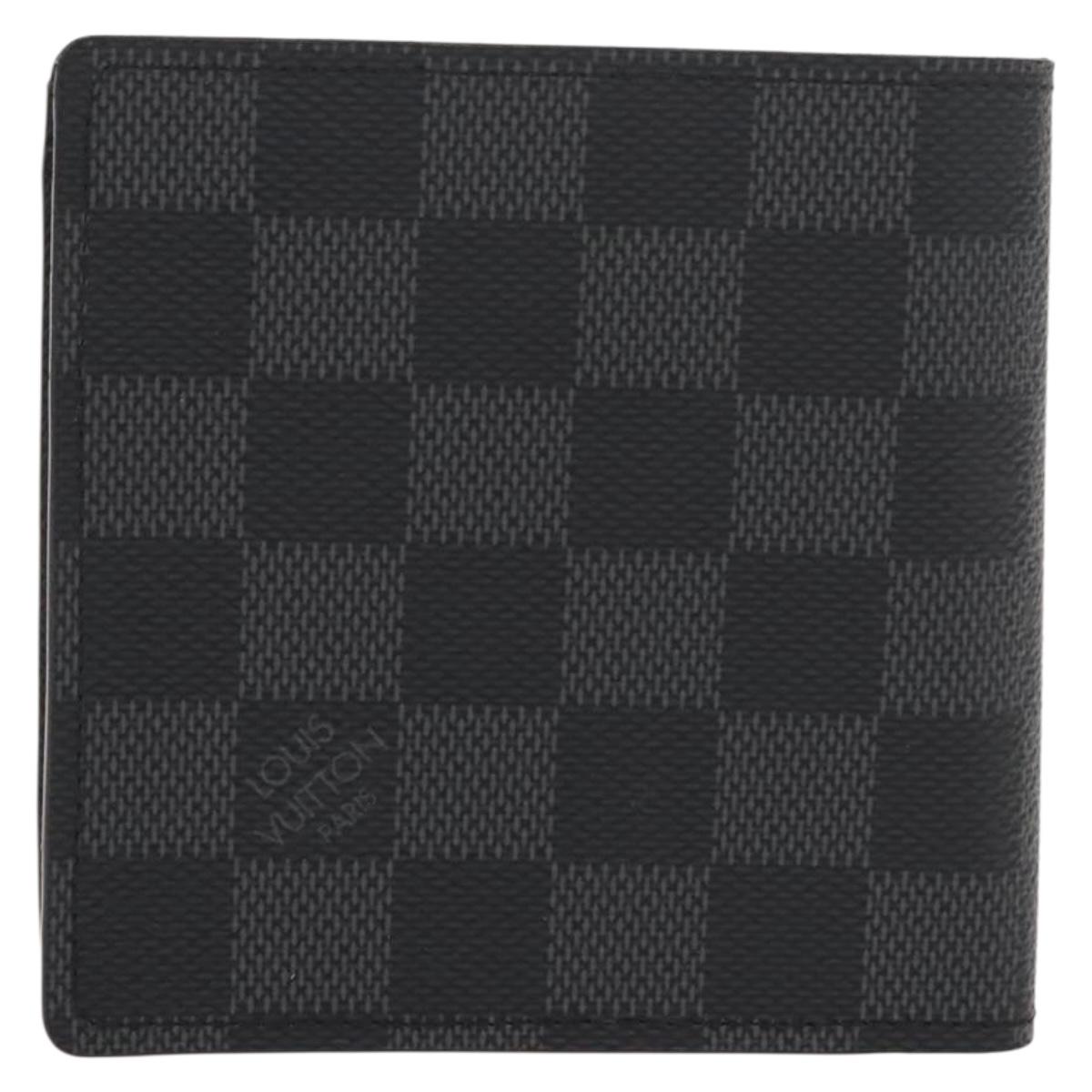 LOUIS VUITTON Damier Graphite PortefeuilleMarco Bifold N62664 LV Auth 121385V
