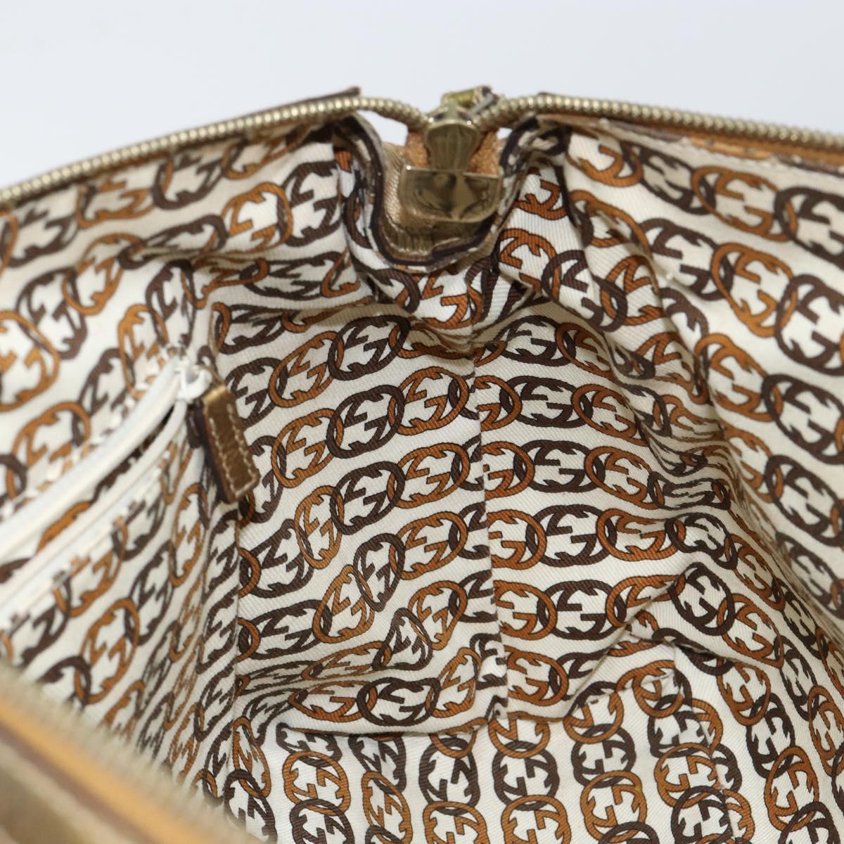 GUCCI GG Canvas Shoulder Bag Beige Gold 177052 Auth 121395