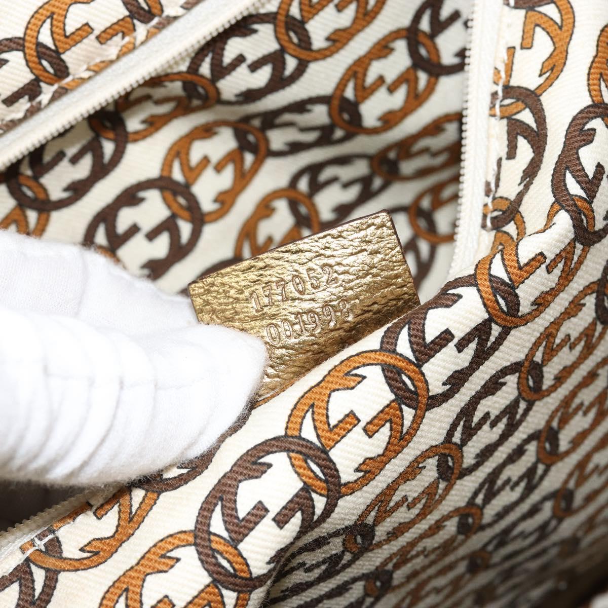 GUCCI GG Canvas Shoulder Bag Beige Gold 177052 Auth 121395