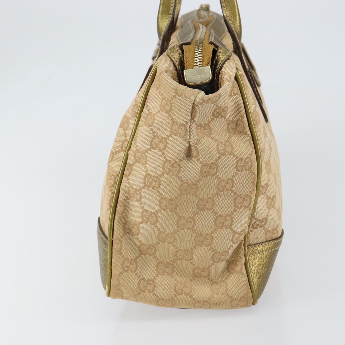 GUCCI GG Canvas Shoulder Bag Beige Gold 177052 Auth 121395