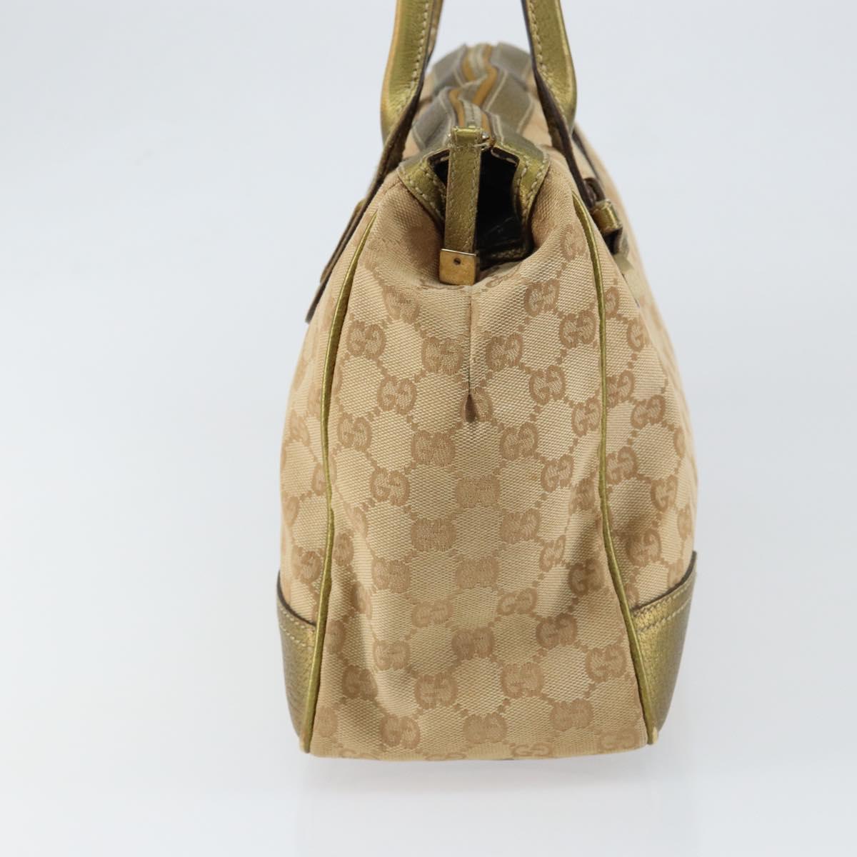 GUCCI GG Canvas Shoulder Bag Beige Gold 177052 Auth 121395