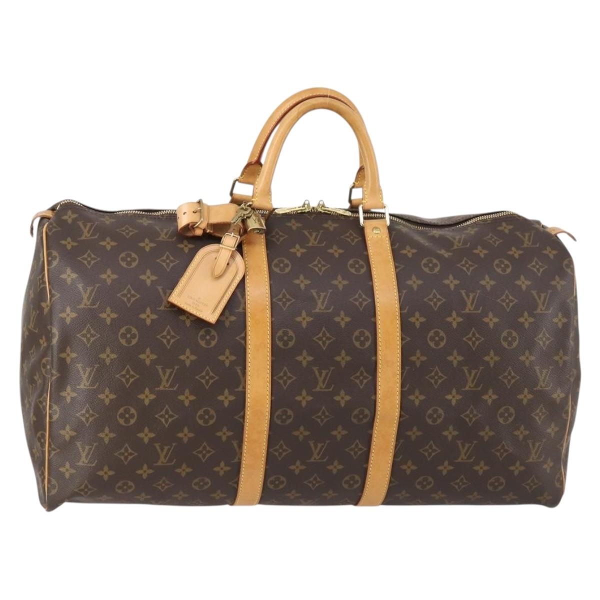 LOUIS VUITTON Monogram Keepall 55 Boston Bag M41424 LV Auth 121396