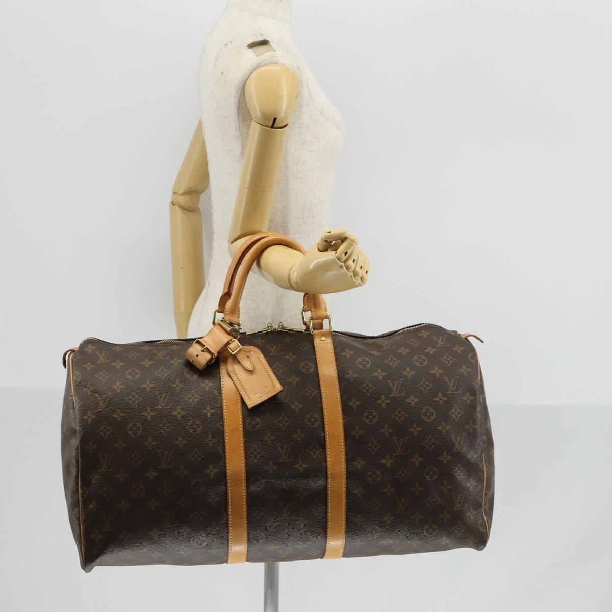 LOUIS VUITTON Monogram Keepall 55 Boston Bag M41424 LV Auth 121396