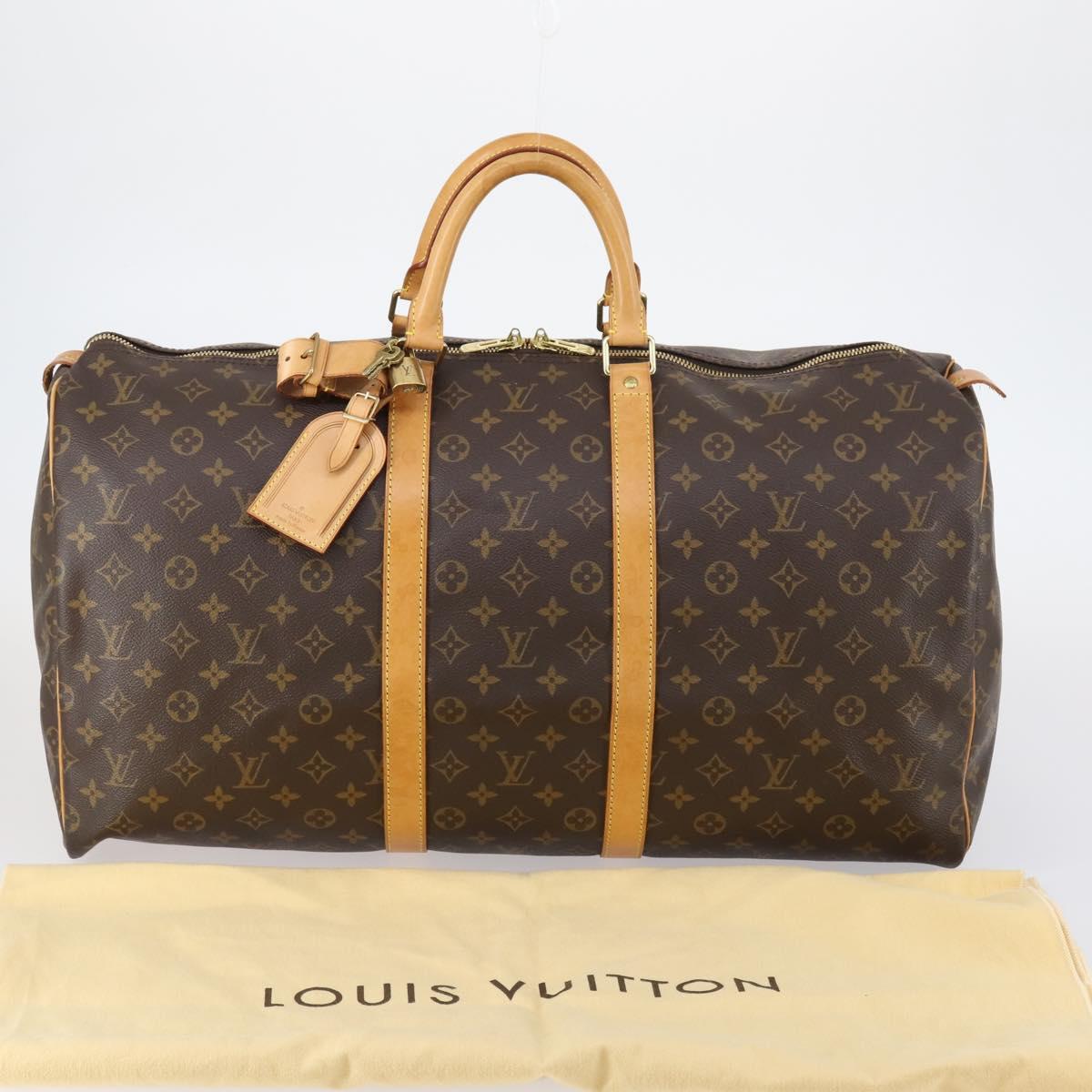 LOUIS VUITTON Monogram Keepall 55 Boston Bag M41424 LV Auth 121396