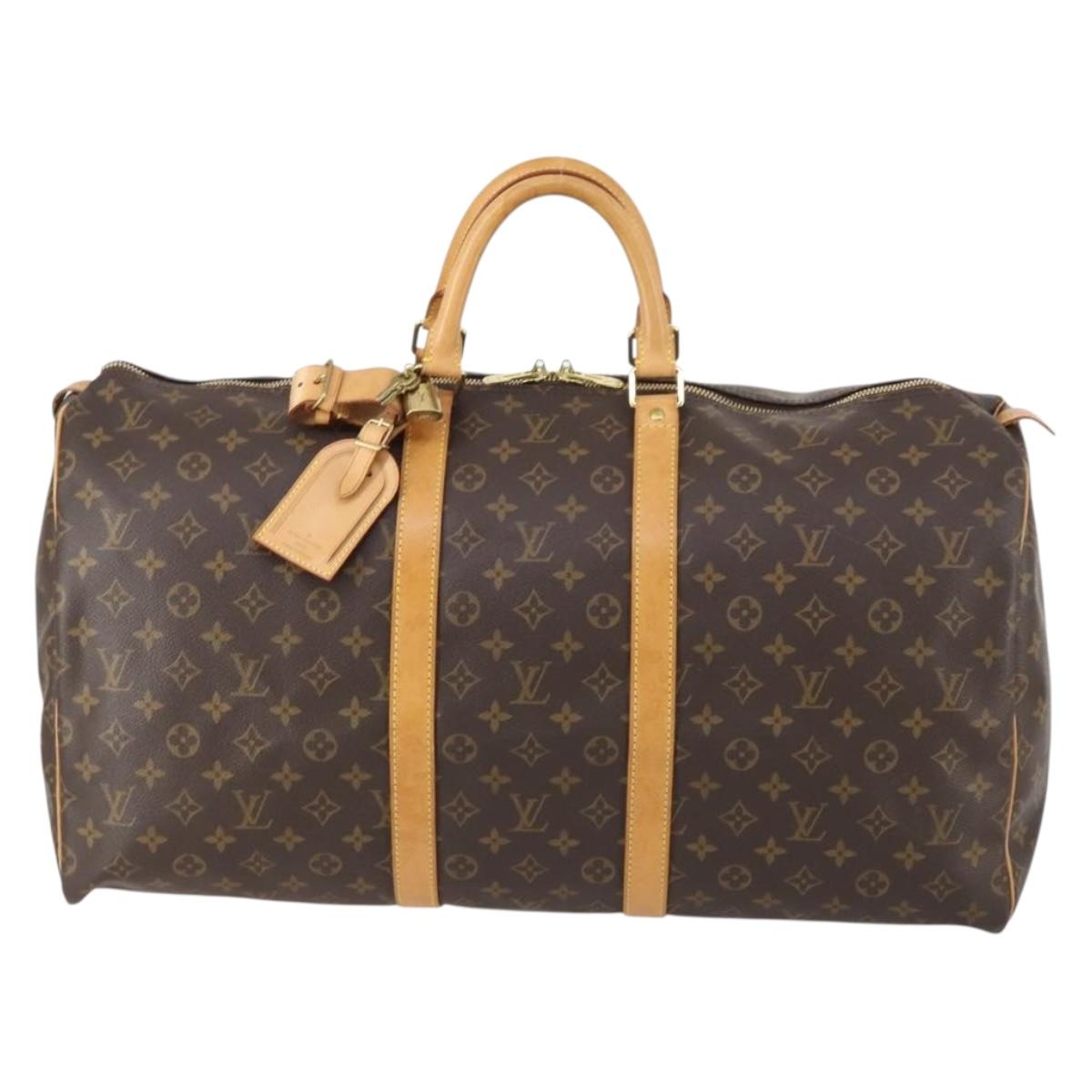 LOUIS VUITTON Monogram Keepall 55 Boston Bag M41424 LV Auth 121396