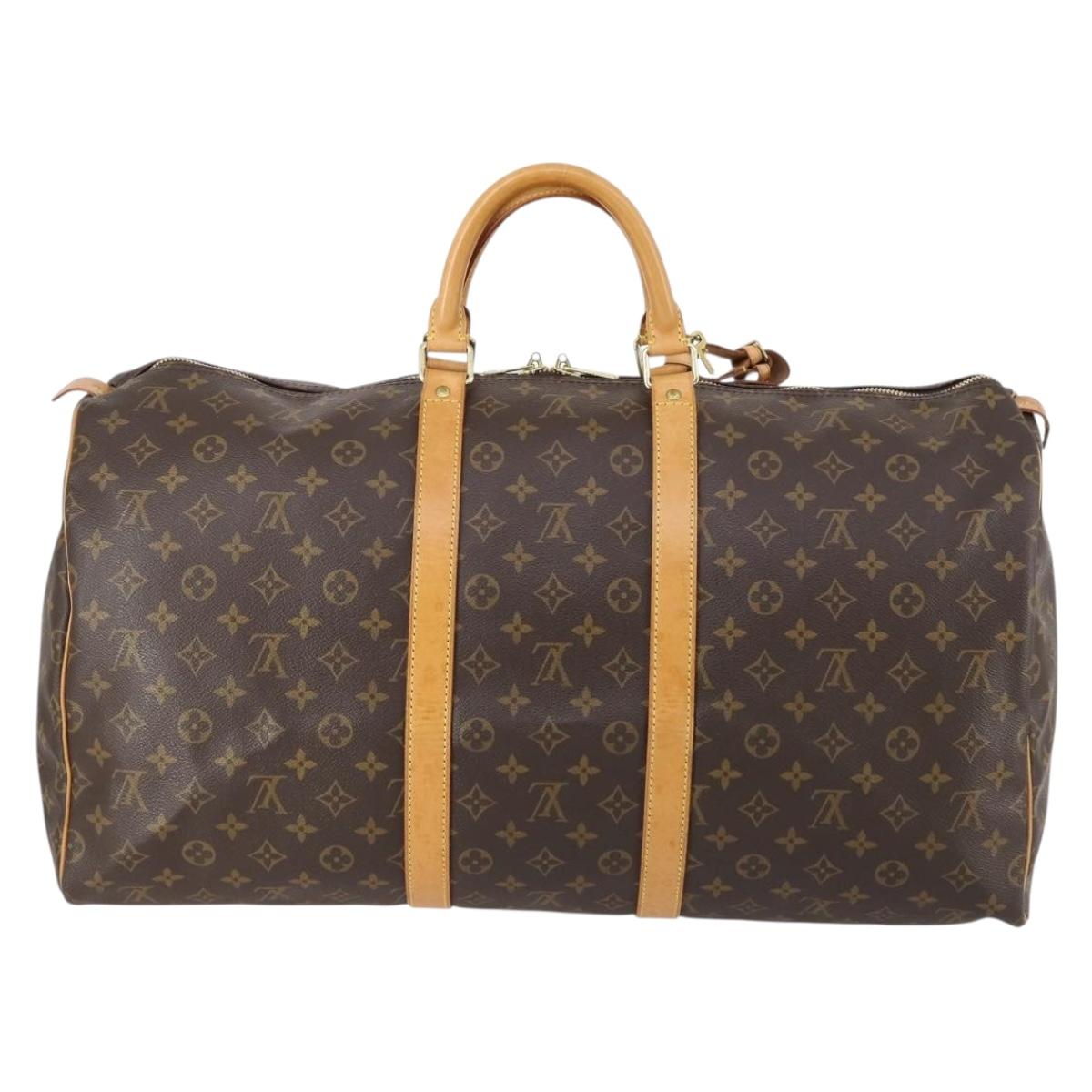 LOUIS VUITTON Monogram Keepall 55 Boston Bag M41424 LV Auth 121396