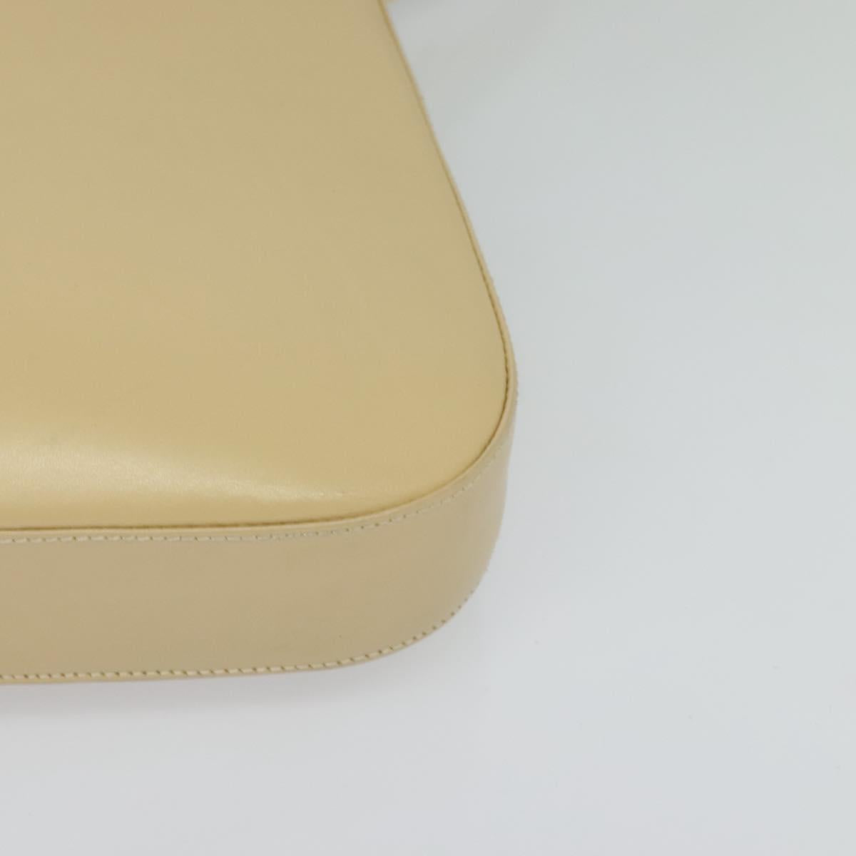 Salvatore Ferragamo Gancini Shoulder Bag Leather Beige Gold Auth 121419