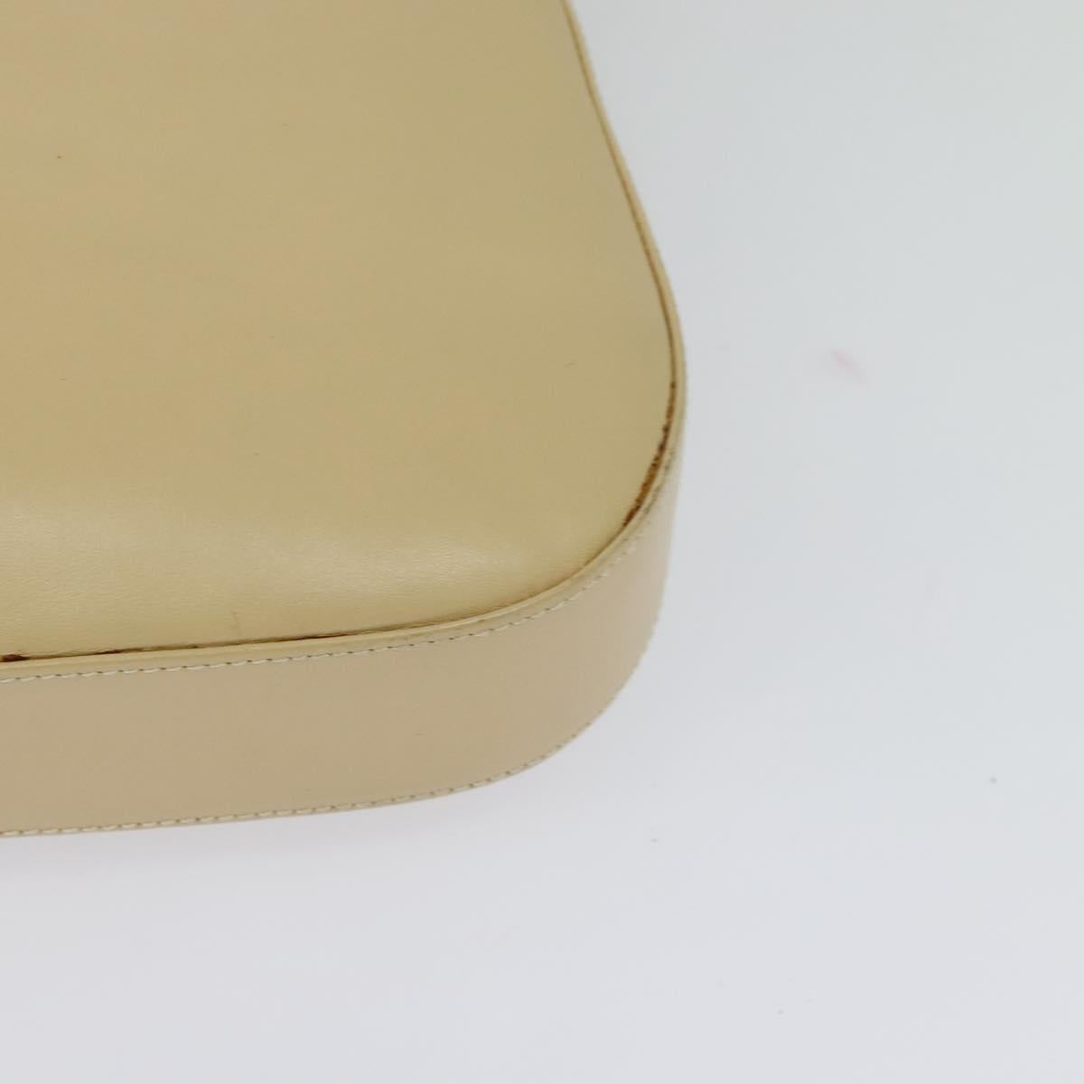 Salvatore Ferragamo Gancini Shoulder Bag Leather Beige Gold Auth 121419