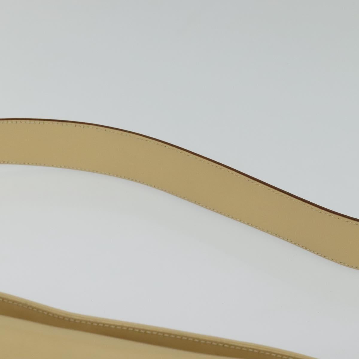 Salvatore Ferragamo Gancini Shoulder Bag Leather Beige Gold Auth 121419