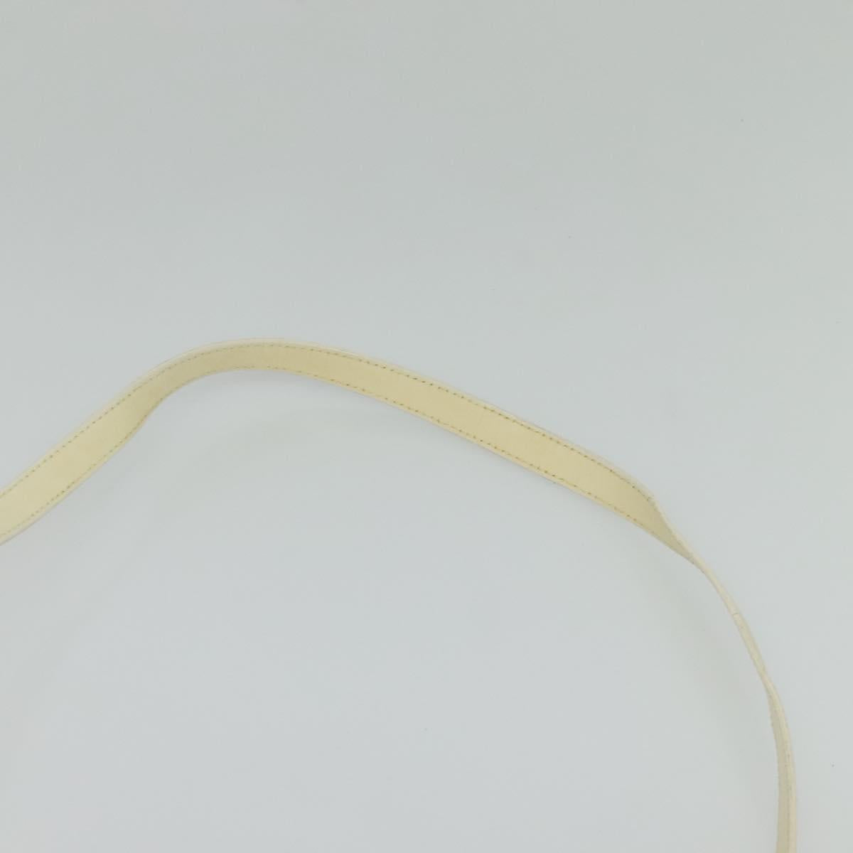 Salvatore Ferragamo Gancini Hand Bag Patent 2way White Silver Auth 121420