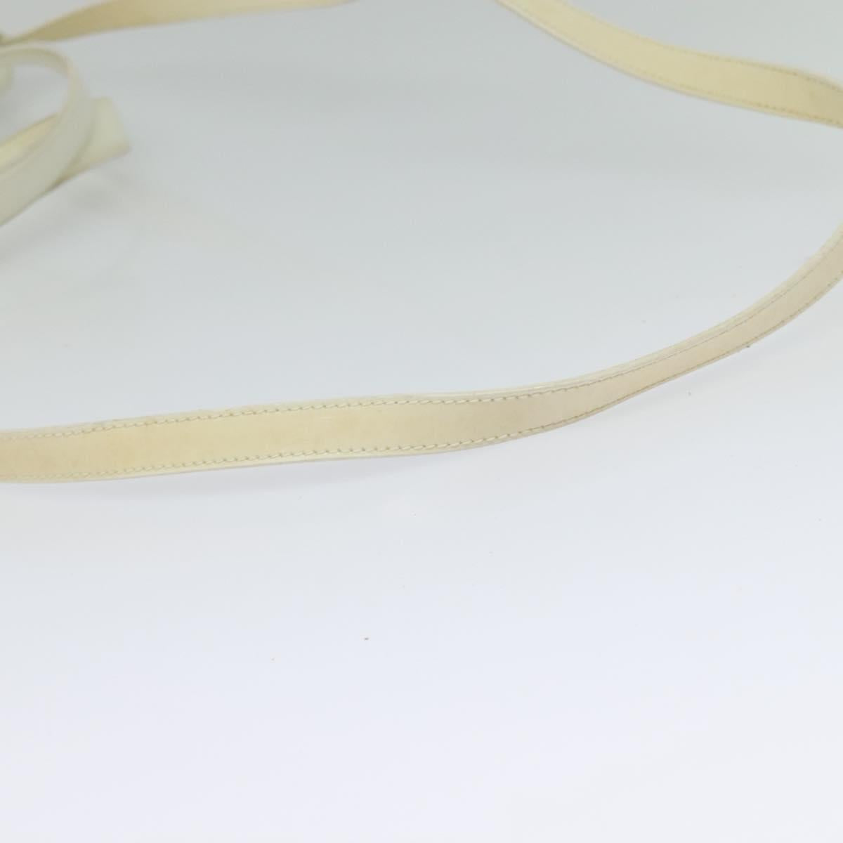 Salvatore Ferragamo Gancini Hand Bag Patent 2way White Silver Auth 121420