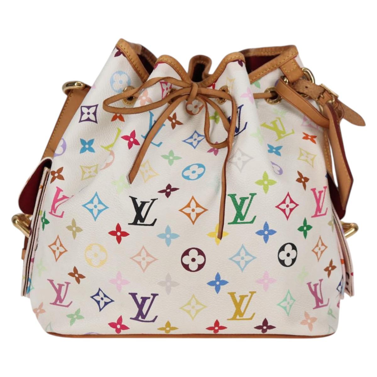 LOUIS VUITTON Monogram Multicolor Petit Noe Bag White M42229 LV Auth 121428AM