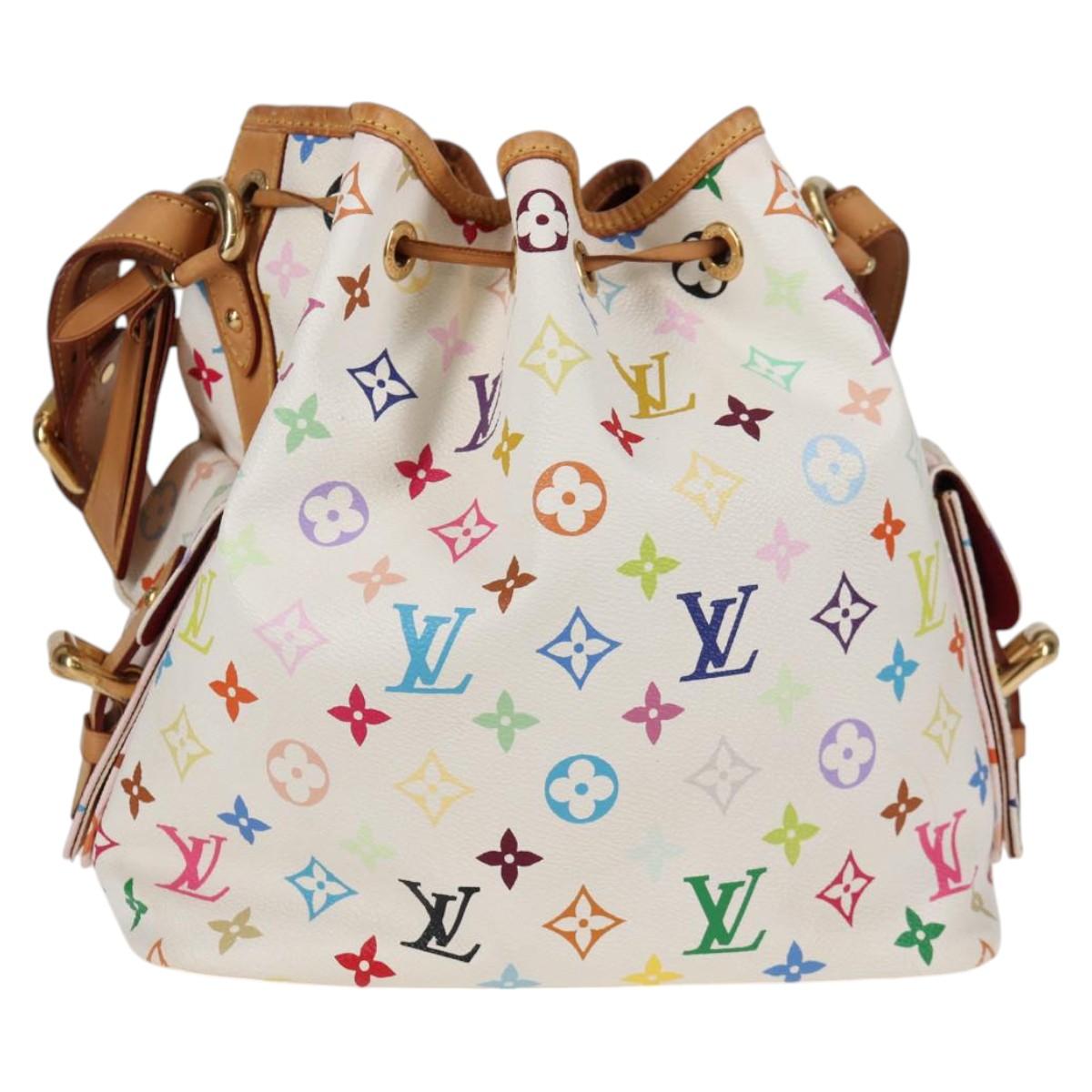 LOUIS VUITTON Monogram Multicolor Petit Noe Bag White M42229 LV Auth 121428AM